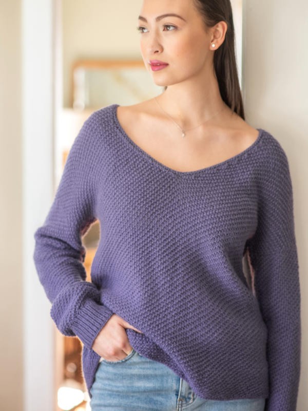 Knit oversized sweater Tarn. Free pdf pattern.