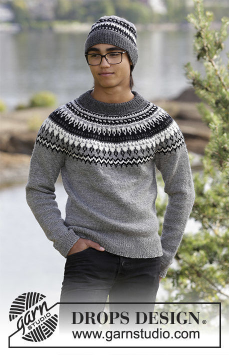 Boys and men's knit beanie (toque) Dalvik. Free pattern.