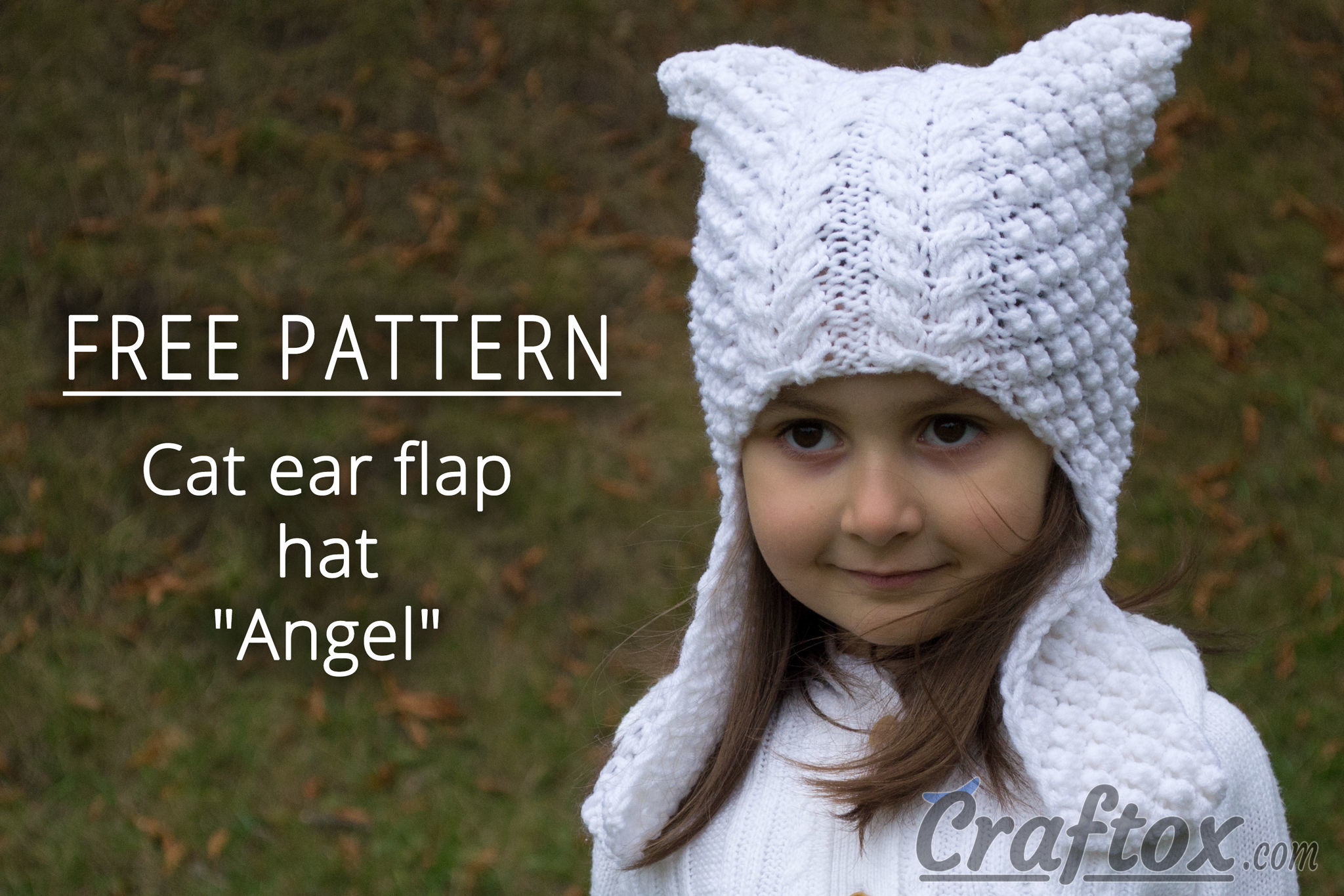 Cat ear flap hat "Angel" free knitting pattern