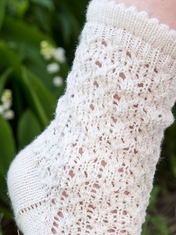 Knit socks mid calf Julie. Free pattern (lace). 2