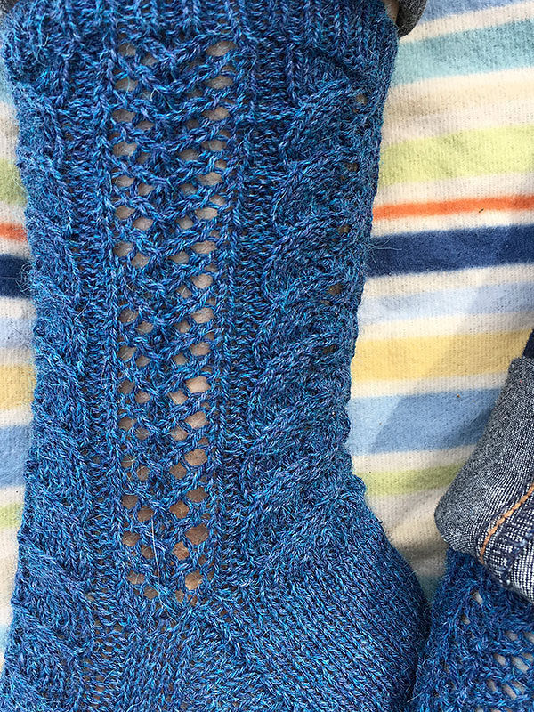 Lace socks mid calf Shenandoah. Free knitting pattern. 4