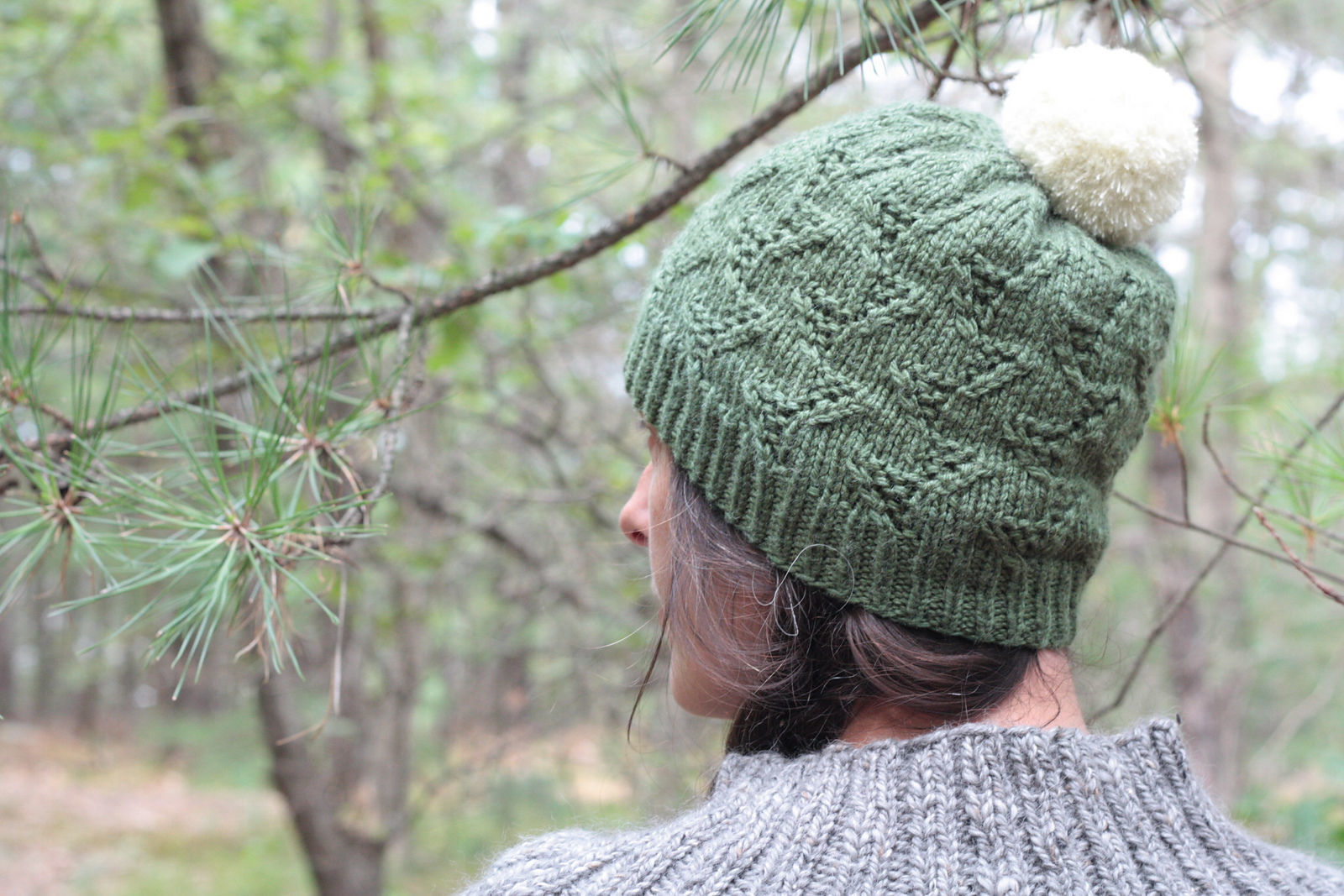 Unisex (adult, teen) knit beanie Tributary. Free download pdf pattern (textured).