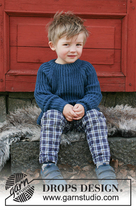 Unisex (children, toddler) knit pullover Perkins. Free pattern.