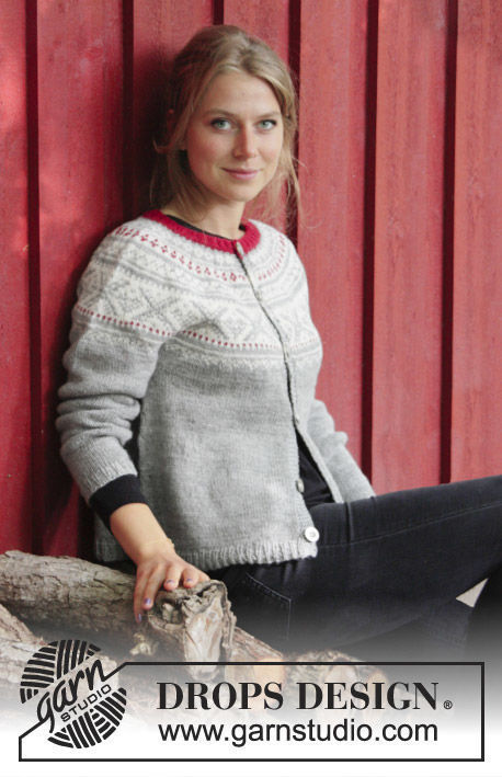 Women's and girls cardigan Narvik Jacket. Free knitting pattern.