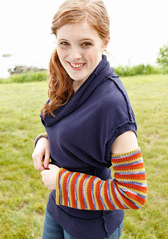 Women's and girls hands Ulster Sleeves. Easy knitting pattern free download.