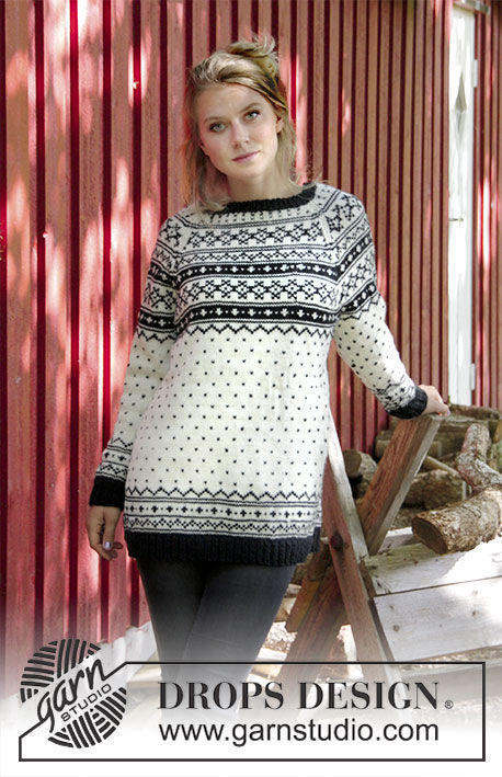 Women's and girls (teen) knit pullover Telegram For Her. Free pattern (raglan).